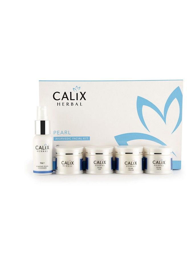Organic Pearl Ayurvedic Facial Kit For Whitening/Lightening/Brightening Skin Removes Dead Skin Natural Face Glowing Solution/Instant Care For Men & Women All Skin Type Set Of 5 (260 Gm)