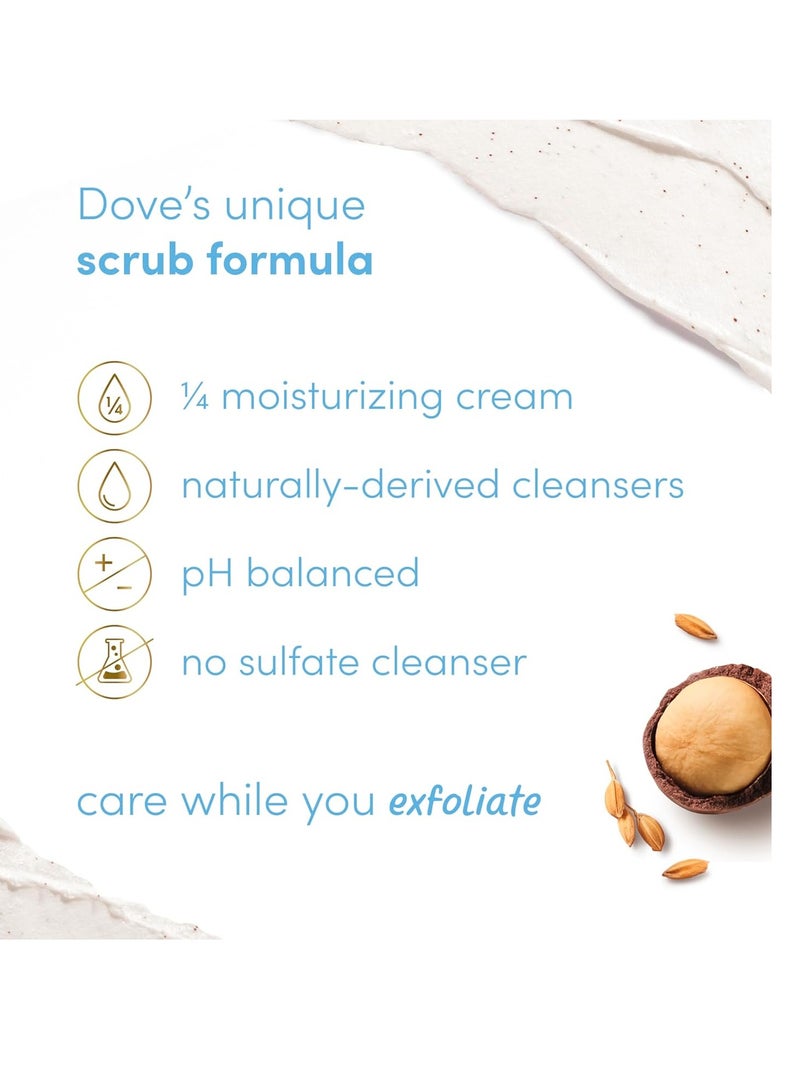 Dove Scrub Macadamia & Rice Milk Reveals Visibly Smoother Skin Body Scrub That Nourishes Skin 10.5 oz