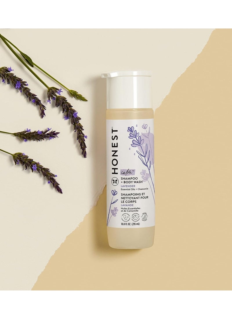 The Honest Company 2-in-1 Cleansing Shampoo + Body Wash | Gentle for Baby | Naturally Derived, Tear-free, Hypoallergenic | Lavender Calm, 10 fl oz