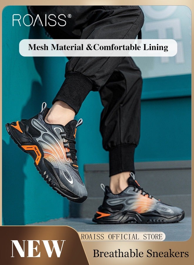 Men Breathable Mesh Sneakers Soft and Thick Sole Heightening Casual Sports Shoes Running Shoes Non Slip and Wear Resistant