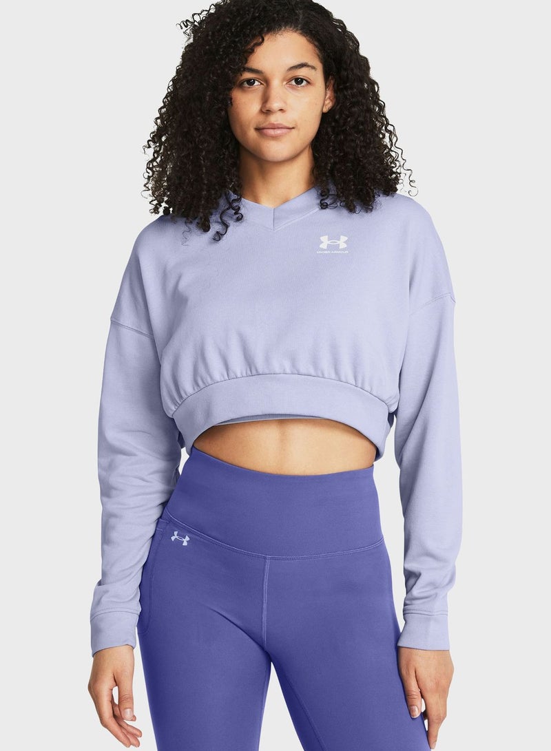 Rival Terry Oversized Crop Sweatshirt