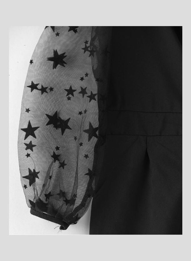 Pearl Belt With Star Embellished Full Length Jumpsuit Black/Grey
