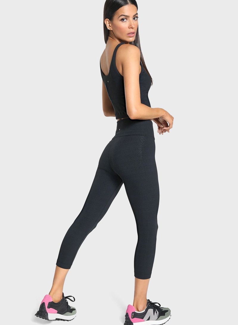 Ringer Rib High Rise Capri