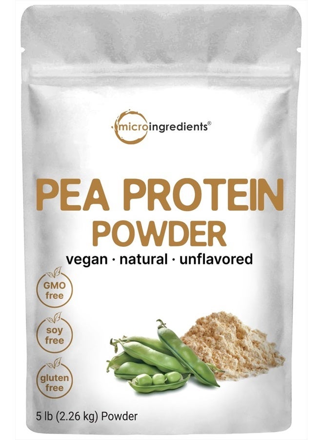 North American Grown, Pea Protein Powder, 5 Pounds | Plant Based, Unflavored | Complete Vegan Protein Source – 27g Serving | Rich in BCAAs & EAAs | Non-GMO, Keto Friendly