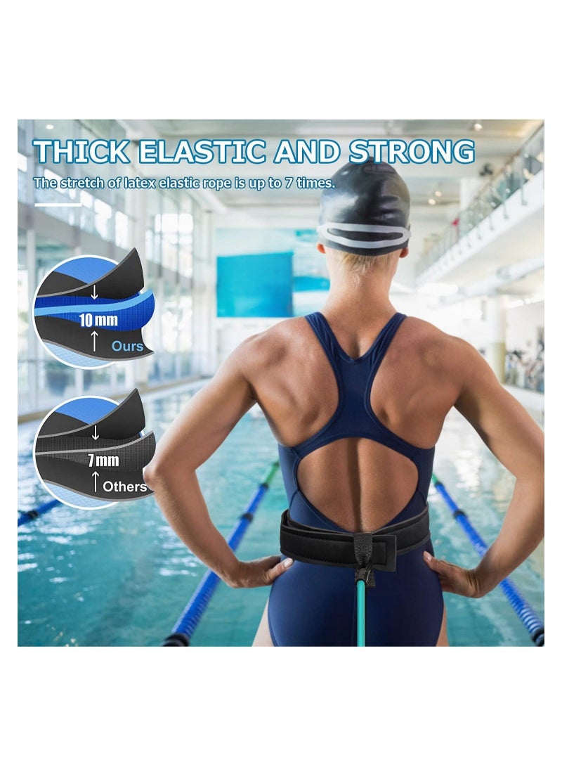 Swim Training Belt Swim Training Leash, Swim Tether Stationary Swimming,  Swim Harness Static Swimming Belt, Swim Bungee Cords Resistance Bands