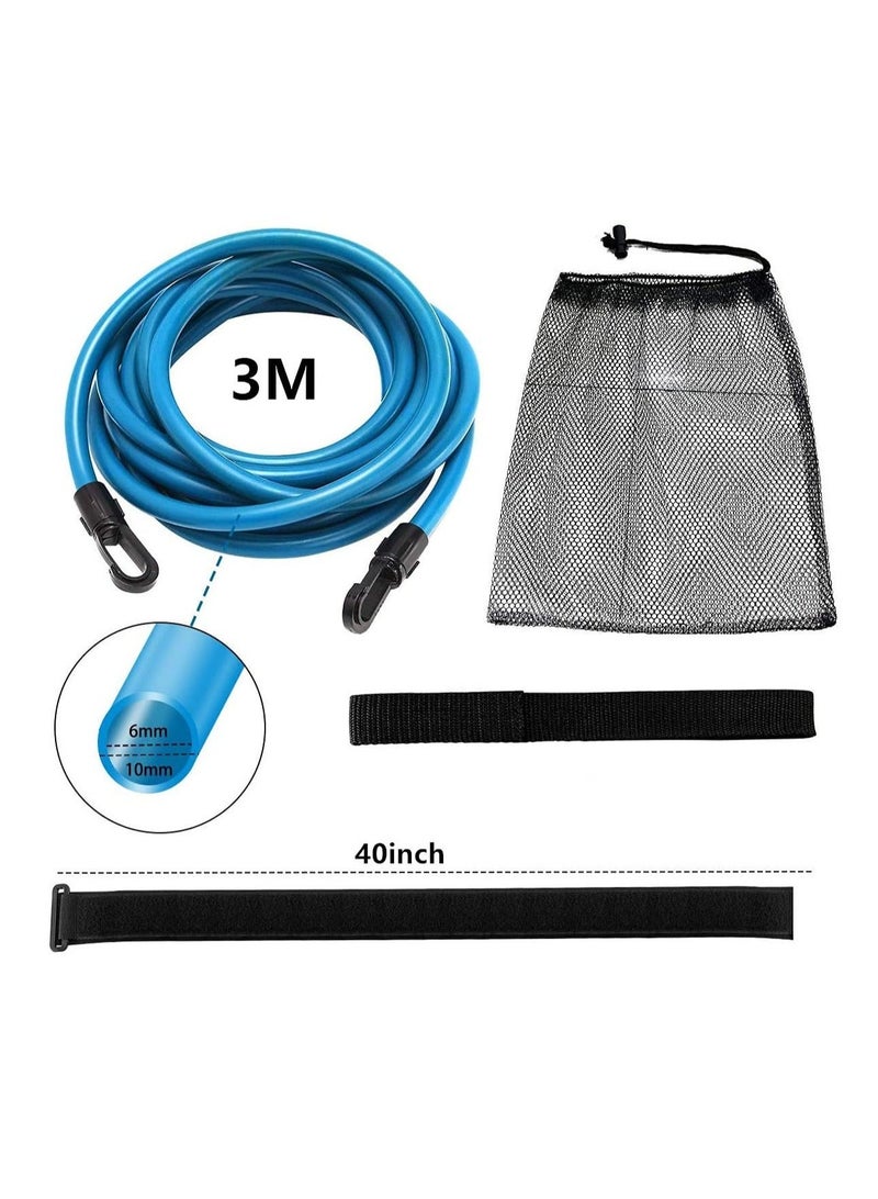 Swim Training Belt Swim Training Leash, Swim Tether Stationary Swimming,  Swim Harness Static Swimming Belt, Swim Bungee Cords Resistance Bands