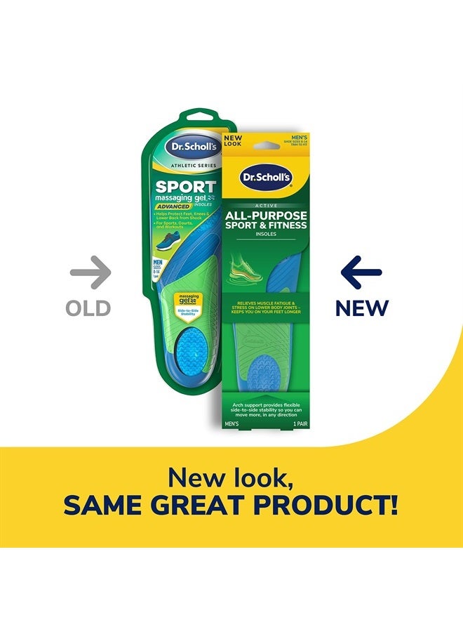 Sport & Fitness All-Purpose Comfort Insoles,Men's, 1 Pair, Trim to Fit Inserts