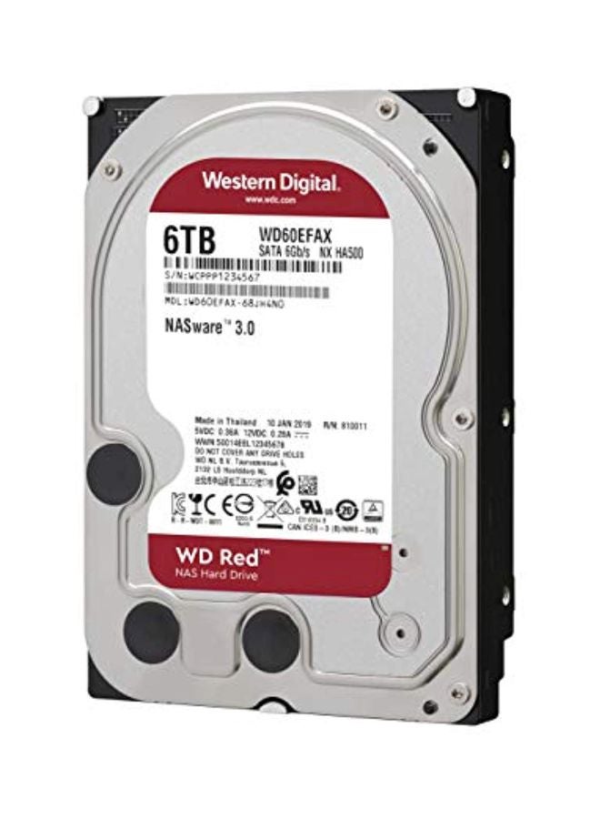 Red interne NAS-Festplatte 6 TB (3,5 Zoll, NAS Festplatte, 5400 U/min, SATA 6 Gbit/s, NASware-Technologie, 256 MB Cache) 6 TB