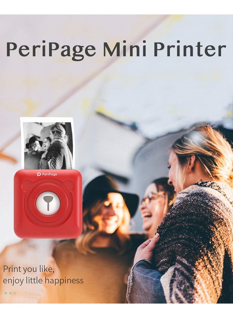 PeriPage Mini Pocket Wireless BT Thermal Printer Picture Photo Label Memo Receipt Paper Printer with USB Cable Support for Android iOS Smartphone Windows