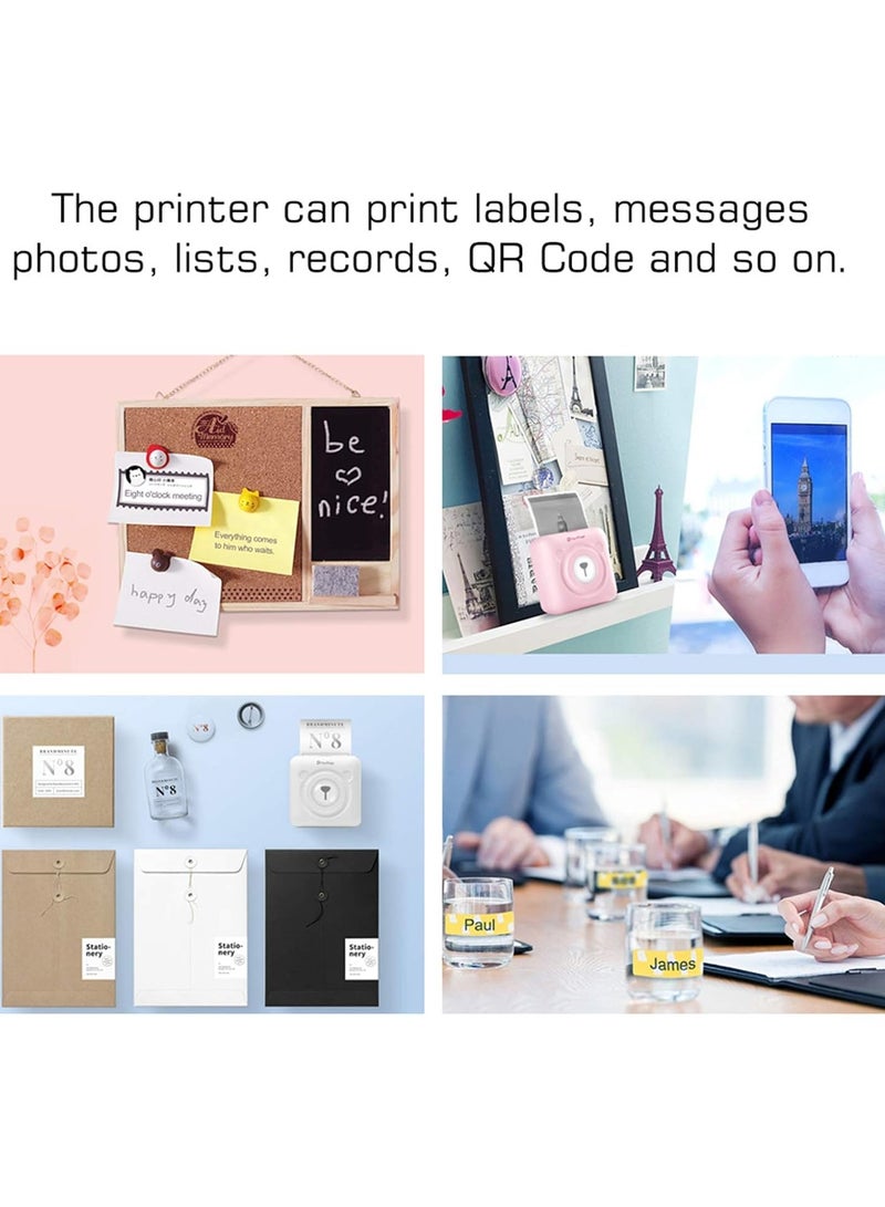 PeriPage Mini Pocket Wireless BT Thermal Printer Picture Photo Label Memo Receipt Paper Printer with USB Cable Support for Android iOS Smartphone Windows