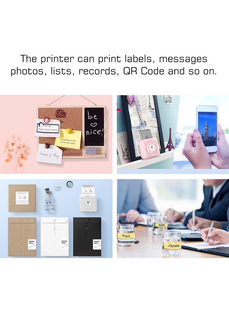 PeriPage Mini Pocket Wireless BT Thermal Printer Picture Photo Label Memo Receipt Paper Printer with USB Cable Support for Android iOS Smartphone Windows