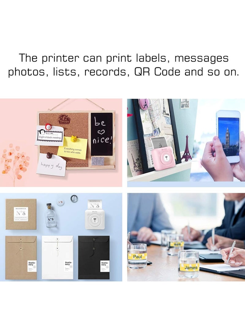 PeriPage Mini Pocket Wireless BT Thermal Printer Picture Photo Label Memo Receipt Paper Printer with USB Cable Support for Android iOS Smartphone Windows