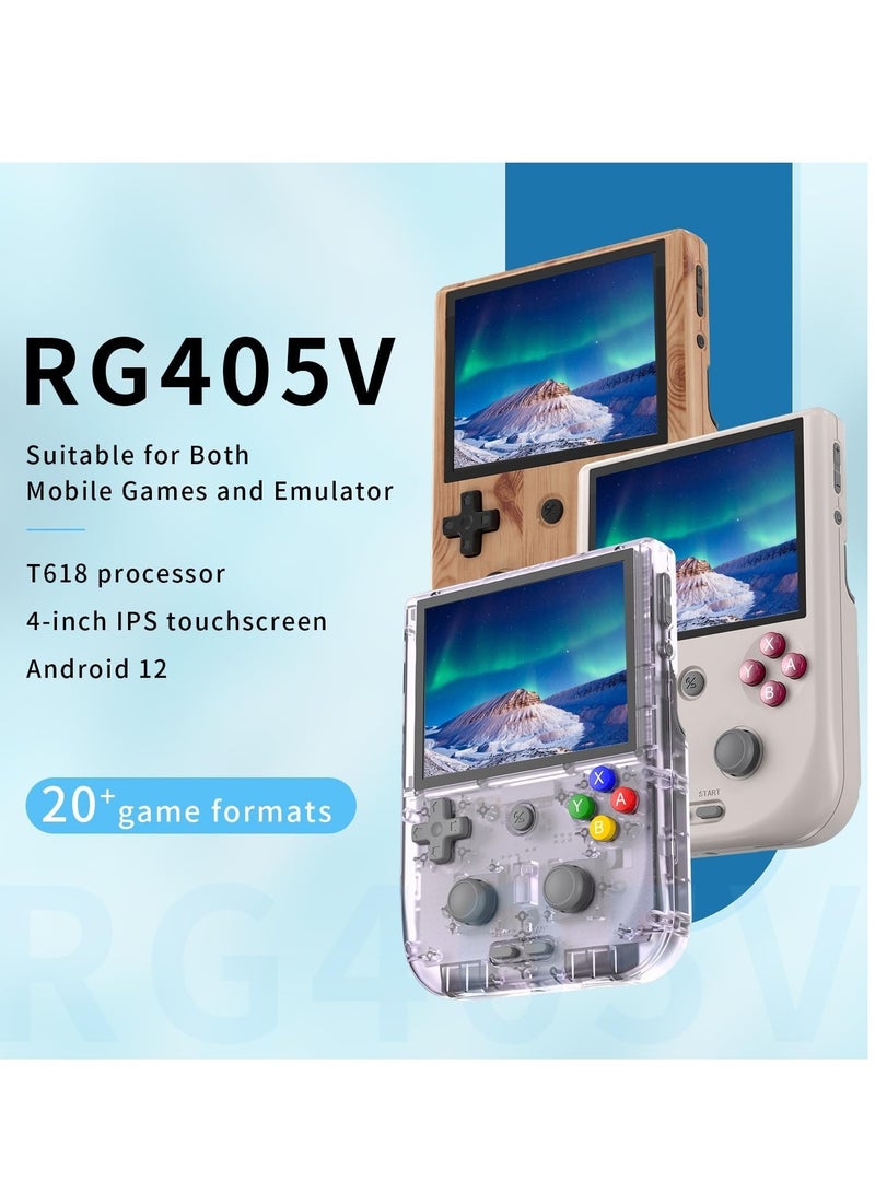 RG405V Retro Handheld Game Console, Unisoc Tiger T618 Android 12 System 4.0 Inch IPS Touch Screen Support 5G WiFi Bluetooth 5.0 with 128G TF Card 3172 Games 5500mAh Battery