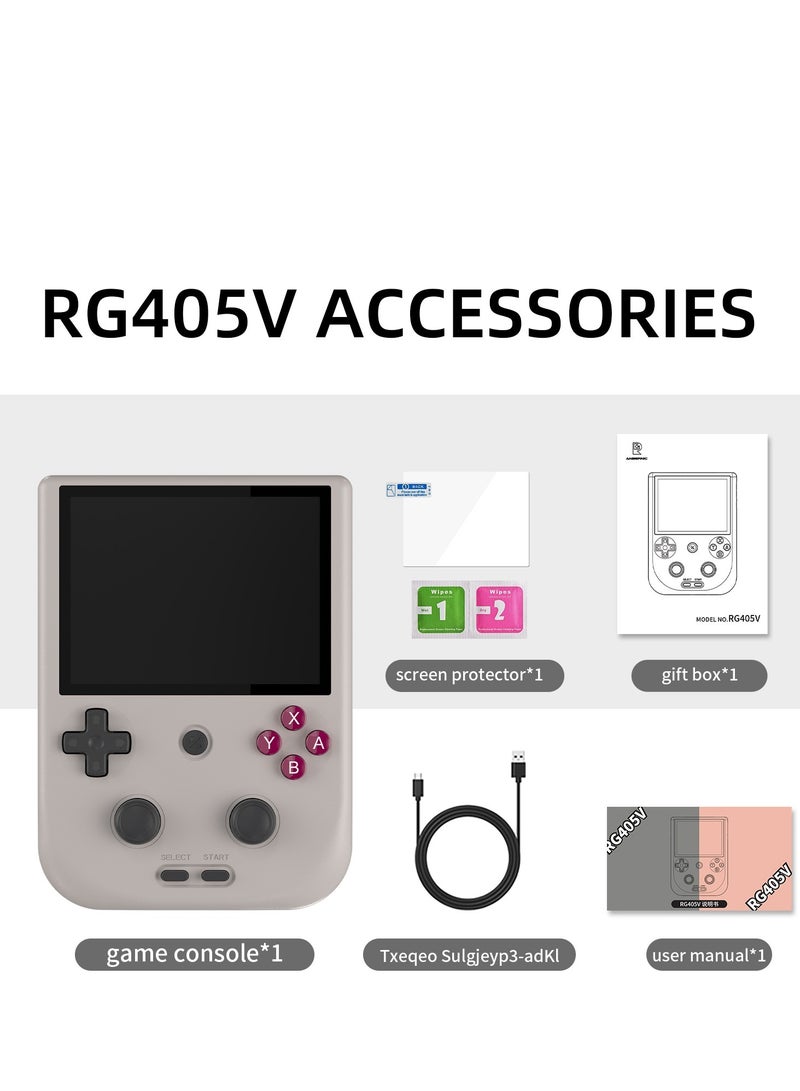 RG405V Retro Handheld Game Console, Unisoc Tiger T618 Android 12 System 4.0 Inch IPS Touch Screen Support 5G WiFi Bluetooth 5.0 with 128G TF Card 3172 Games 5500mAh Battery