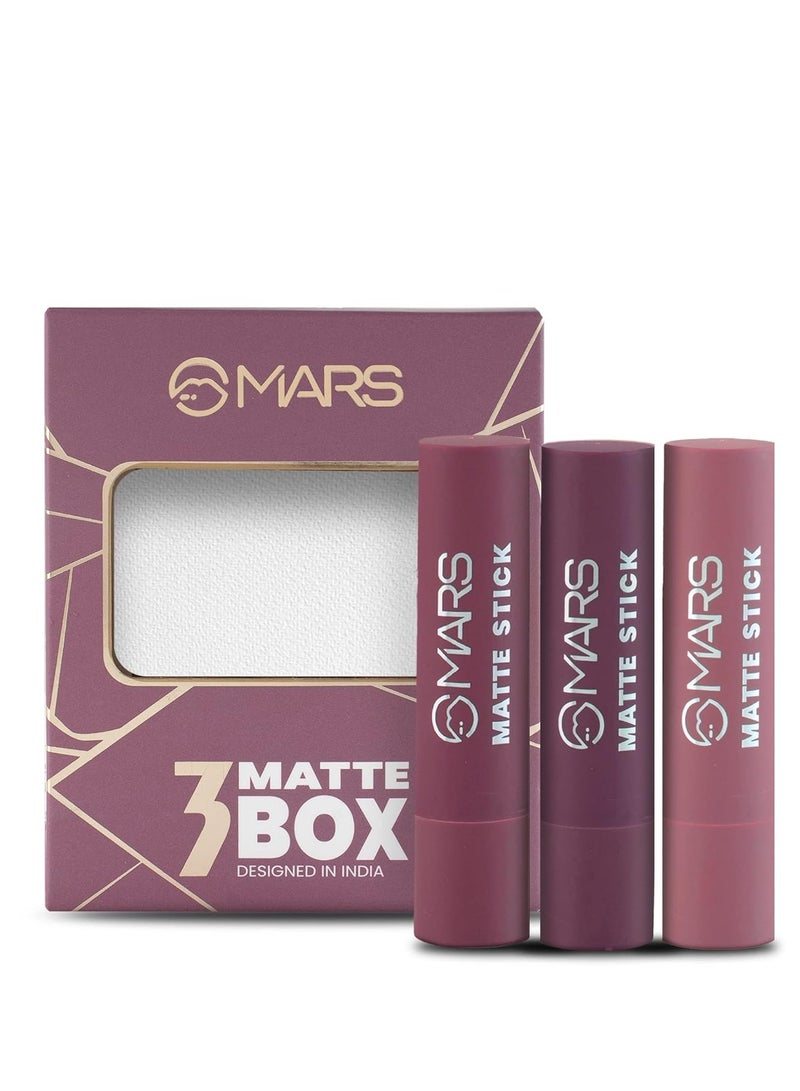 MARS Matte box set of three lipsticks for women