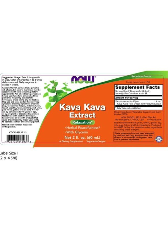 Kava Kava Extract 2 Fl Oz 59 Ml