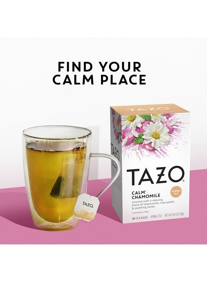 Tazo Herbal Infusion Tea-Calm Chamomile (Decaf), 20 Filter Bags