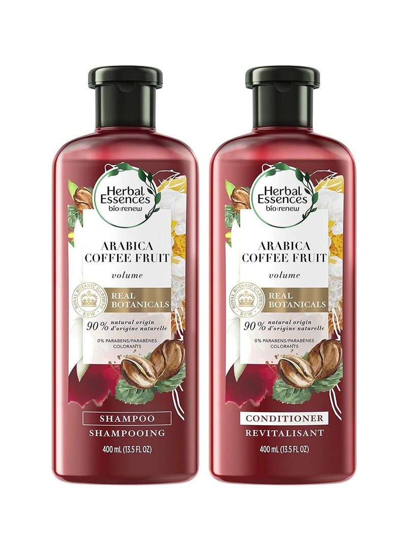 Shampoo and Sulfate Free Conditioner Kit BioRenew Arabica Coffee Fruit 400ml pack of 2