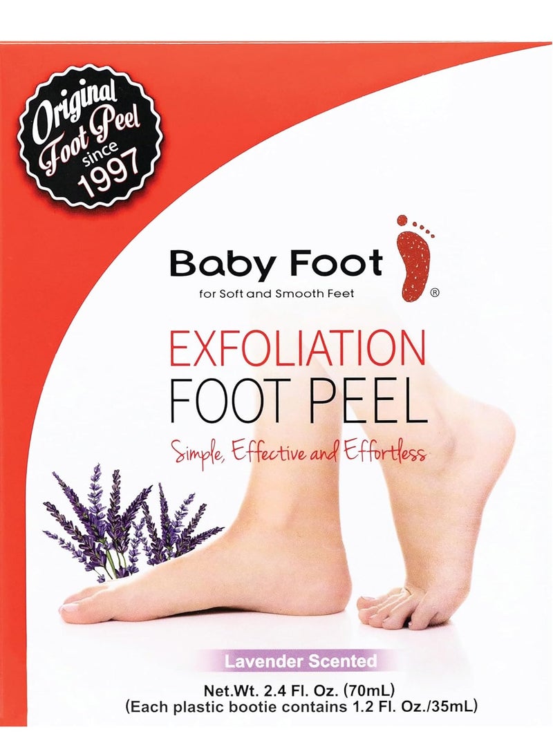 Baby Foot Original Exfoliation Foot Peel - Callus Remover for Rough Cracked, Dry Feet, Dead Skin Removal - Foot Peeling Mask for Baby Soft Feet - Spa Experience at Home & Gift Ideas - Lavender Scented