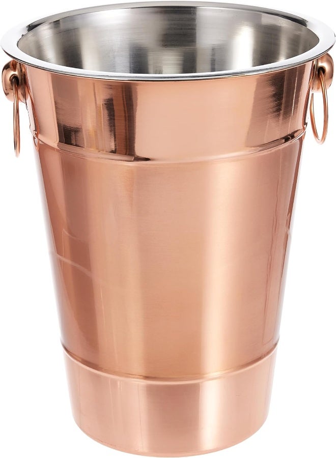 Kedge Stainless Steel Copper Finish Champagne Bucket 2 Ribbed With Side Kadi