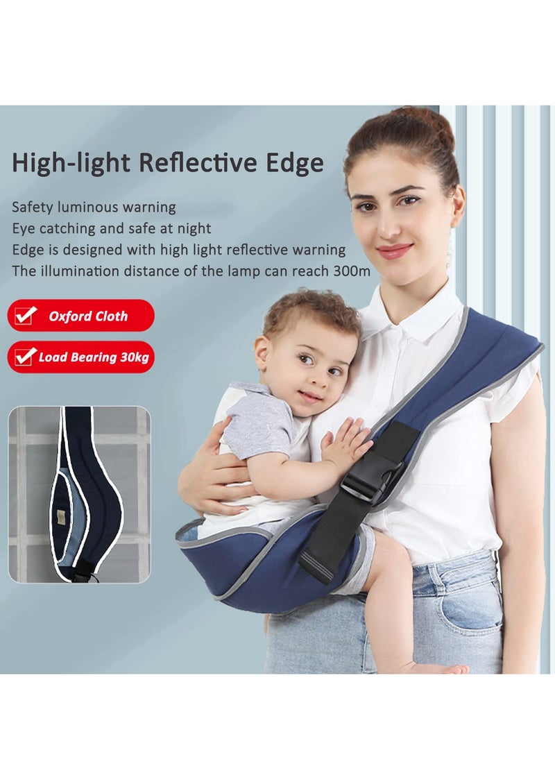 Toddler Carrier, Portable Adjustable Child Sling, Ergonomic One Shoulder Labor Saving Polyester Half Wrapped Toddler Sling With Anti-Slip Particles, For Children 6-36 Months