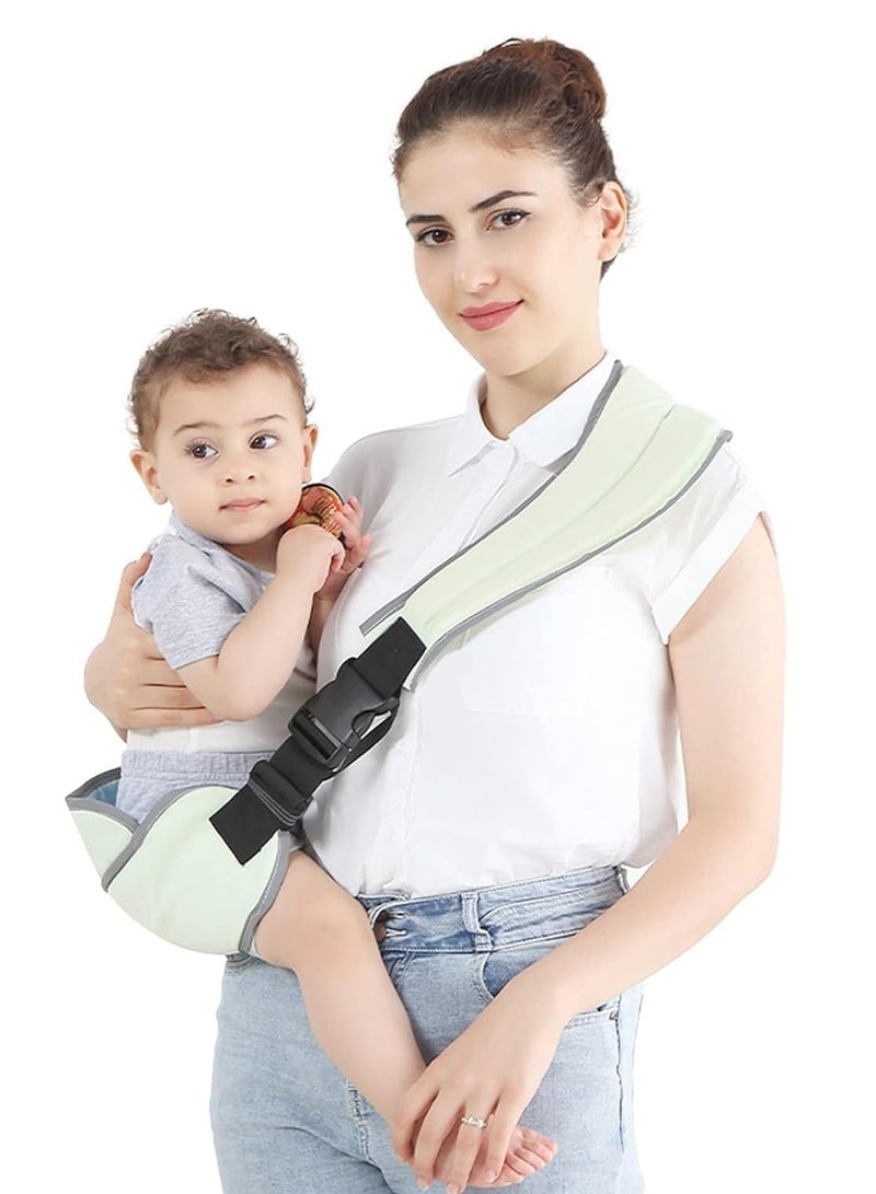 Toddler Carrier, Portable Adjustable Child Sling, Ergonomic One Shoulder Labor Saving Polyester Half Wrapped Toddler Sling With Anti-Slip Particles, For Children 6-36 Months