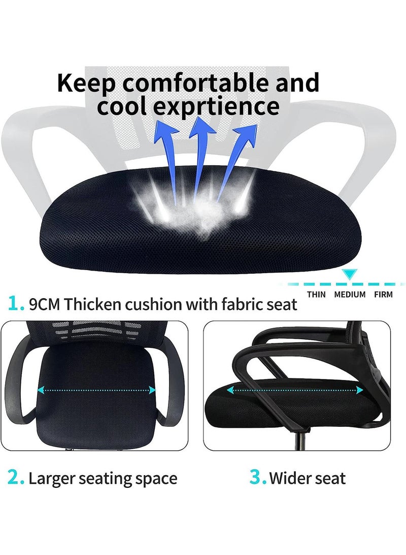 Office Mid Back Desk Chair Computer Ergonomic Mesh Chair with Armrest Swivel and Lumbar Support