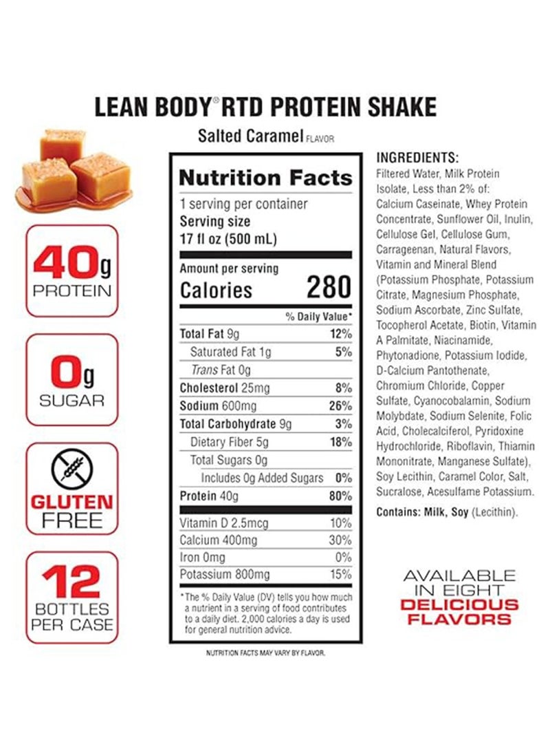 Lean Body 500ml Salted Caramel Pack Of 12