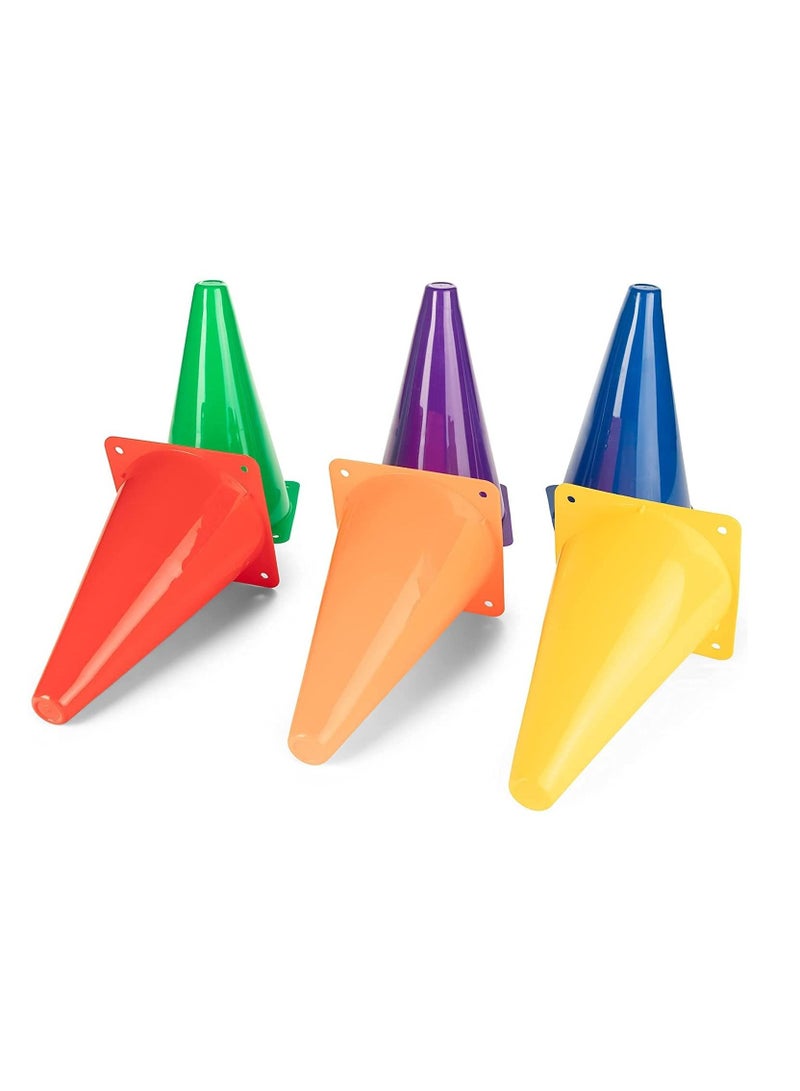 Agility Marker Cone Set for Athletics and Social Distancing Traffic Cones Outdoor Sport Cones for Kids Football Soccer Training Cones 10 Pack- 23cm