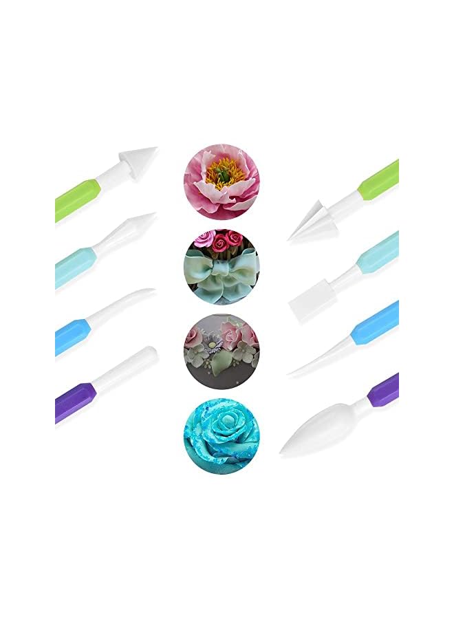 Pcs Icing Fondant Tools Set for Cake Decorating, Modelling Fondant Kit with 18 Different Shapes Sculpting for Flower Paste, Modelling Clay, Sugar Craft Tool, Baker Accessories Cakes