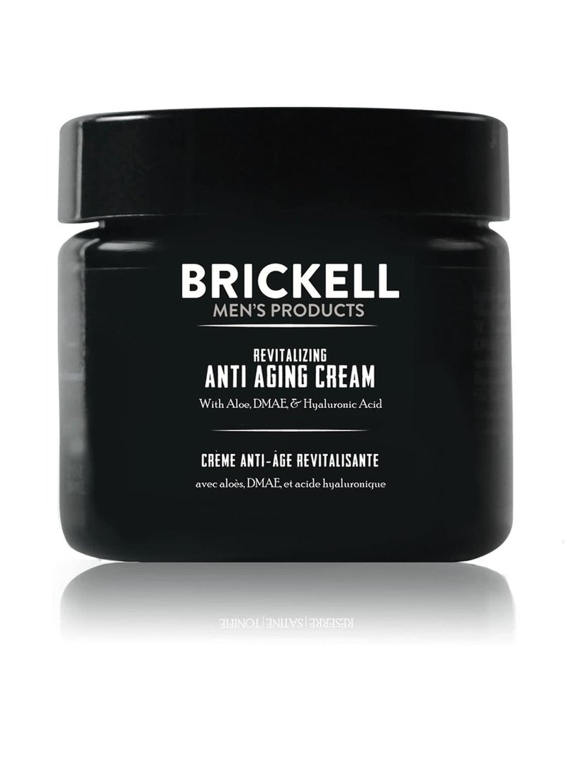 Brickell Men's Revitalizing Anti-Aging Cream For Men, Face Moisturizer For Face To Reduce Fine Lines and Wrinkles, Natural and Organic Anti Wrinkle Night Face Cream, 2 Ounce, Scented