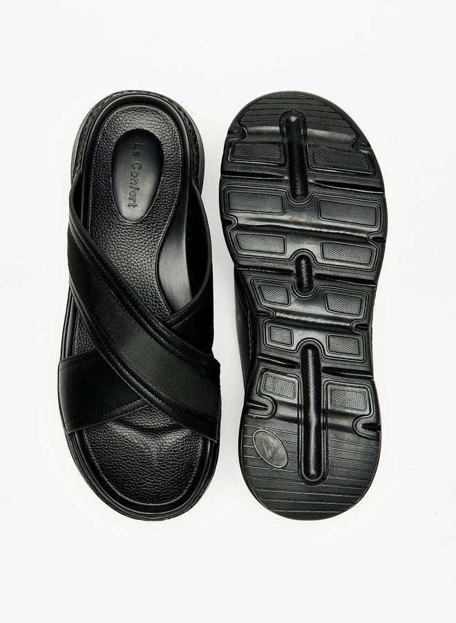 Men's Cross Strap Slip-On Sandals