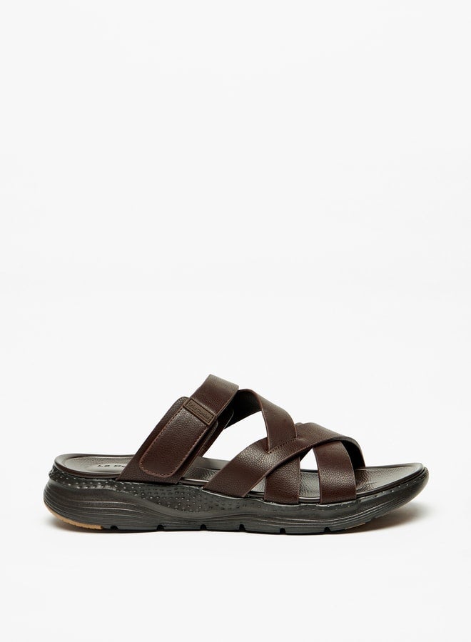 Men's Cross Strap Slip-On Sandals