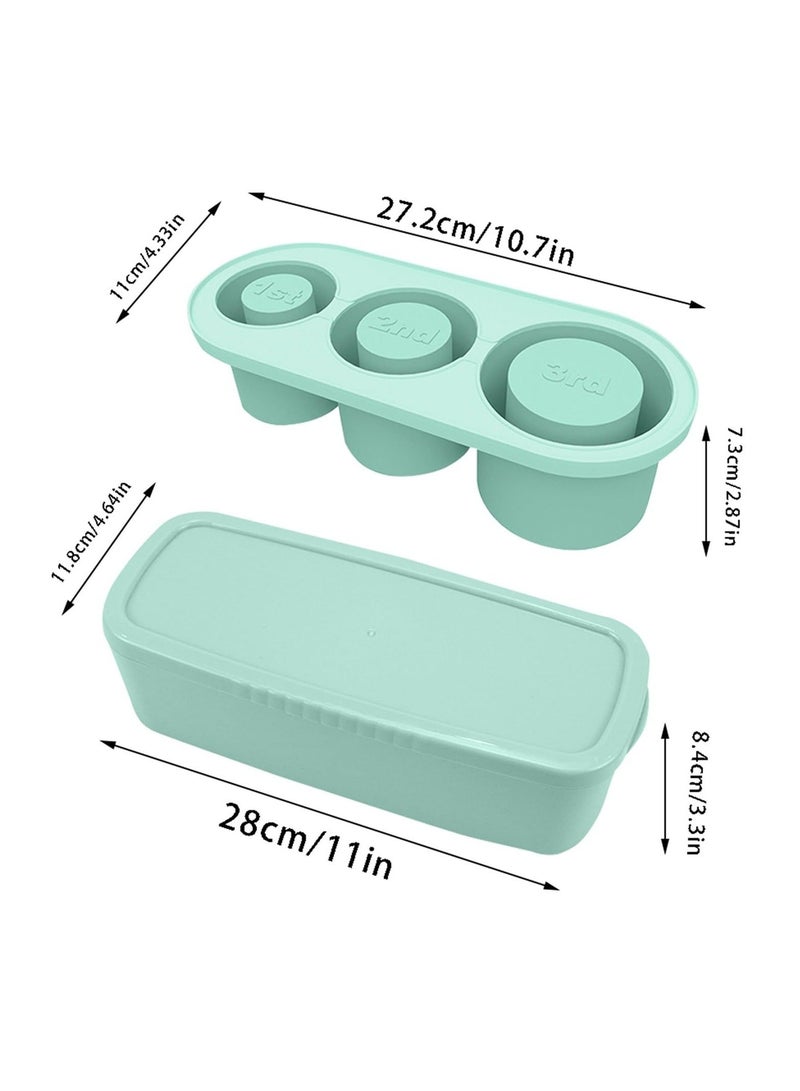 Ice Cube Tray Molds for Cups, Silicone Maker With Lid, Making 3 Hollow Cylinder Molds, 30-40 Oz Cups Chilling Cocktails, Whiskey, Drinks, Coffee