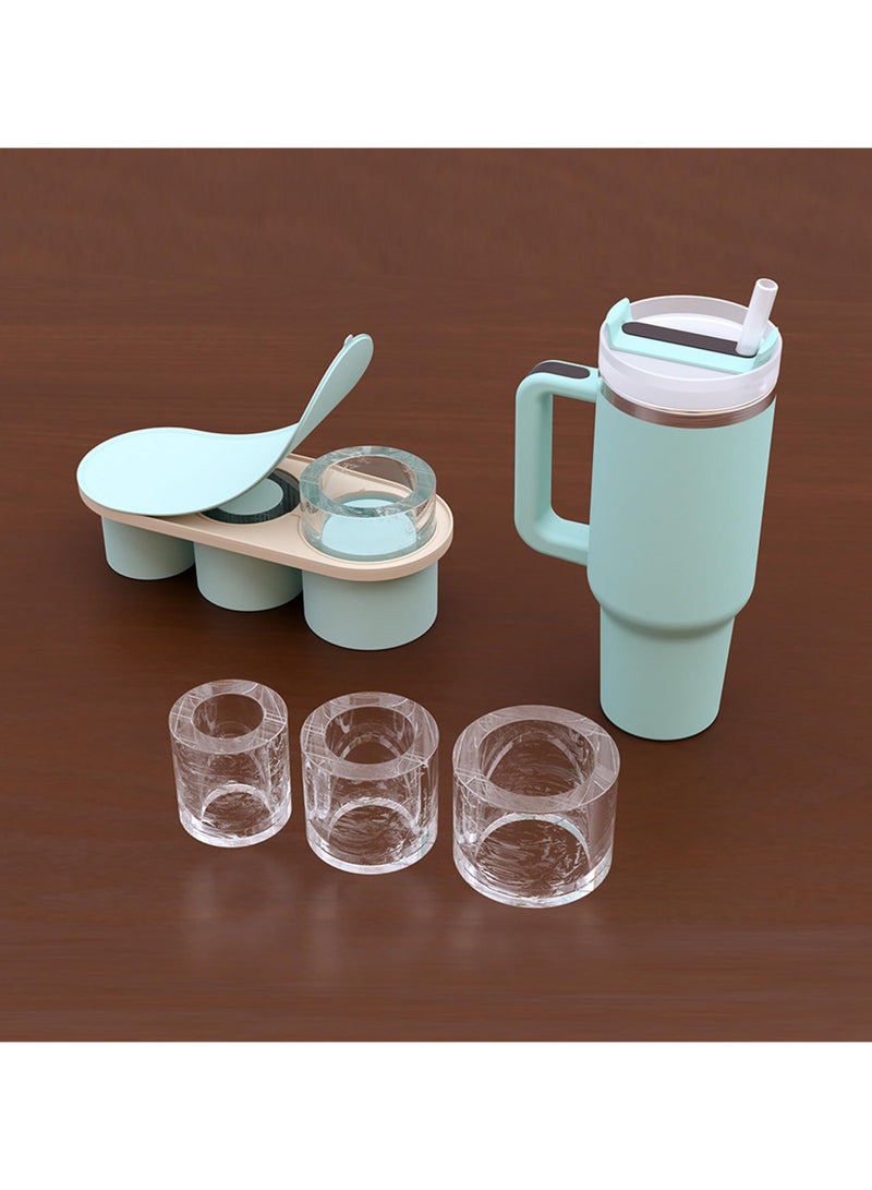 Ice Cube Tray Molds for Cups, Silicone Maker With Lid, Making 3 Hollow Cylinder Molds, 30-40 Oz Cups Chilling Cocktails, Whiskey, Drinks, Coffee