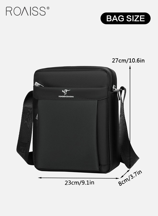 Casual Oxford Crossbody Bag for Men Multiple Pockets Smooth Zipper Adjustable Strap Waterproof Square Shoulder Bag Mens Fashionable Commuting Premium Wear Resistant Outdoor Backpack