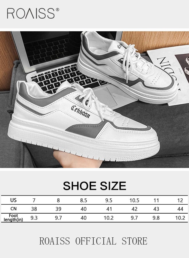 Letter Pattern Chunky Sports Shoes for Men Soft Sole Lightweight Shock Absorption Training Skateboard Shoes Mens Anti Slip Breathable Wear Resistant Outdoor Sneakers