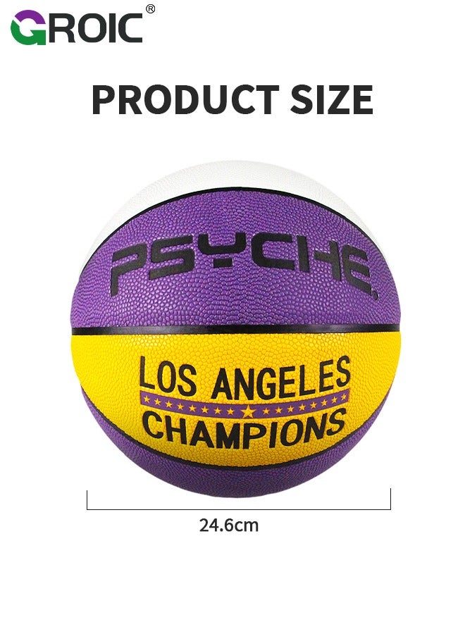 Basketball Size 7 (29.5 inches), Performance Composite Basketball with Textured, Official Regulation Size 7 Perfect for Indoor Outdoor Court Training & Play Games with Pump Included