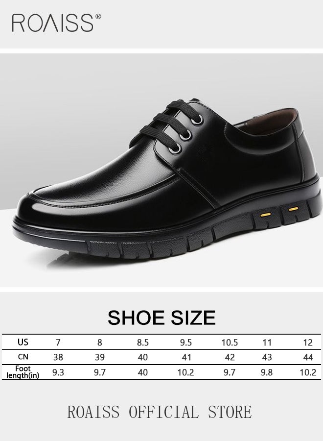 Formal Wedding Groom Shoes for Men Burnished Premium Textured Soft Sole Comfort Breathable Business Leather Shoes Mens Round Toe Low Top Lace up Front Anti Slip Wear Resistant Work Shoes