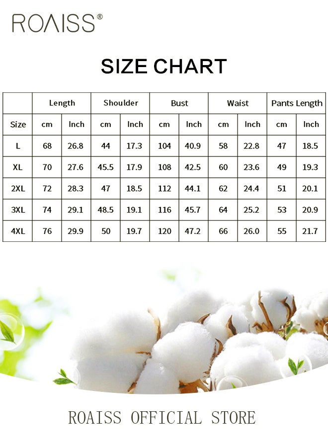 2Pcs Pure Cotton Pajamas Suit for Men H Type Round Neck Sleeveless Vest and Comfortable Loose Shorts Mens Summer Letter Pattern Soft Skin-Friendly Pyjama Set Suitable for Boyfriend Husband Dad Son