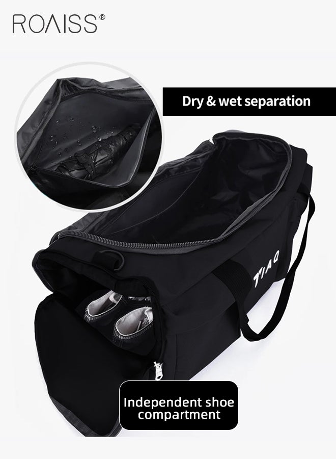 Unisex Oxford Fabric Multifunctional Luggage Bag Independent Shoe Position Dry and Wet Separation Fitness Shoulder Bag Large Capacity Wearresistant Training Travel Outdoor Sports Bag