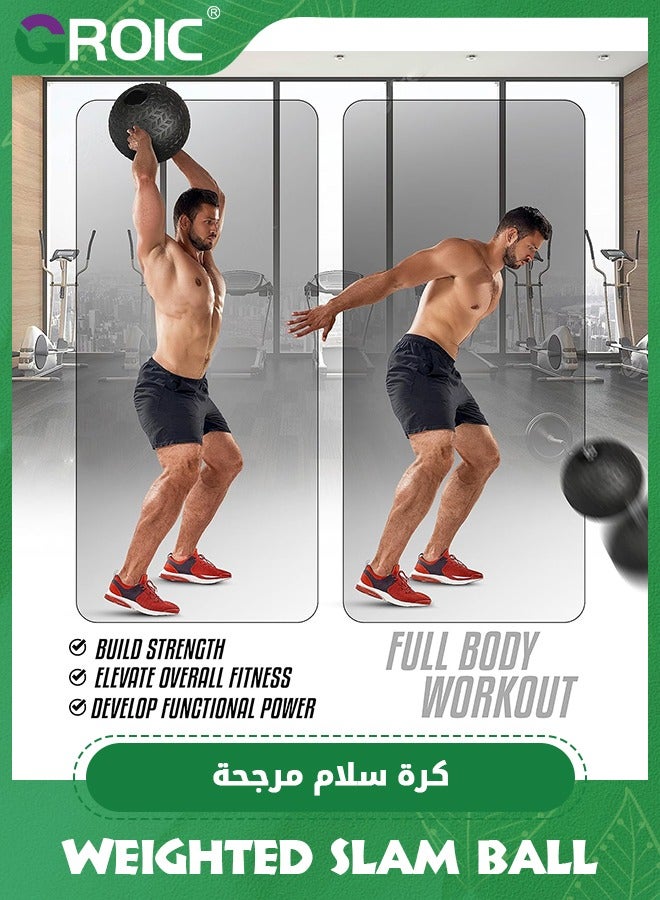 3 KG Medicine Ball, Weighted Slam Balls, Tread Textured Grip Dead Weight Balls, Durable PVC Sand Filled Workout Ball for  for Strength and Conditioning Exercises, Cardio and Core Strengthen