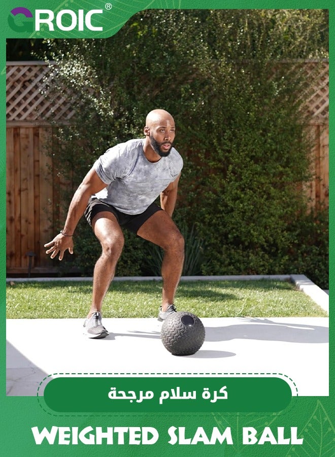 3 KG Medicine Ball, Weighted Slam Balls, Tread Textured Grip Dead Weight Balls, Durable PVC Sand Filled Workout Ball for  for Strength and Conditioning Exercises, Cardio and Core Strengthen