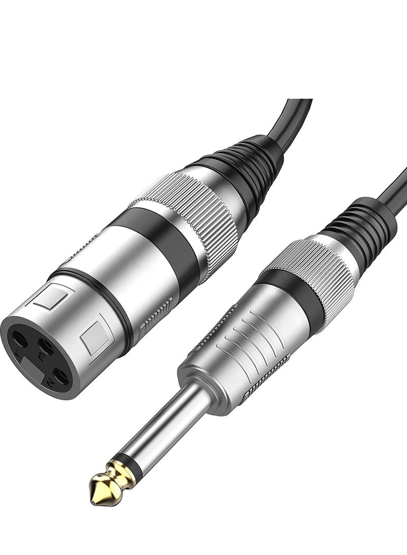 Microphone Cable Mic Mono Jack Unbalanced Cord For Dynamic Xlr Female To 1/4 Inch (6.35Mm)