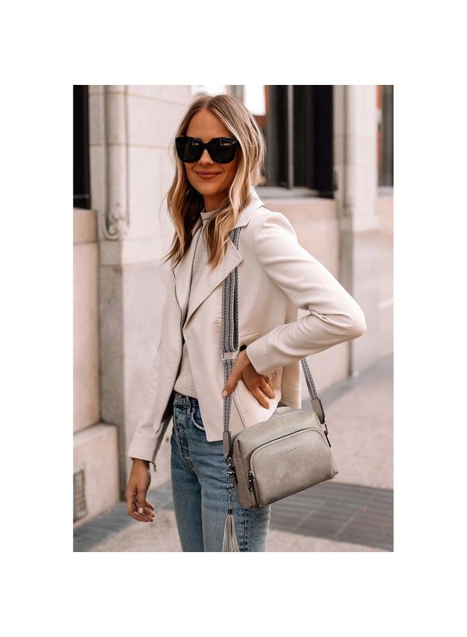 Crossbody Purses For Women Trendy Vegan Leather Crossbody Bags Shoulder Handbags With Adjustable Wide Strap