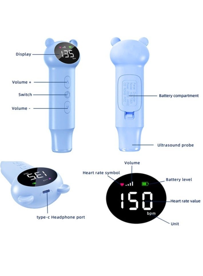 HD-T601 3.0MHz Portable Fetal Doppler Infant Heart Rate Monitor,Fetal Doppler Baby Heart Rate Monitor