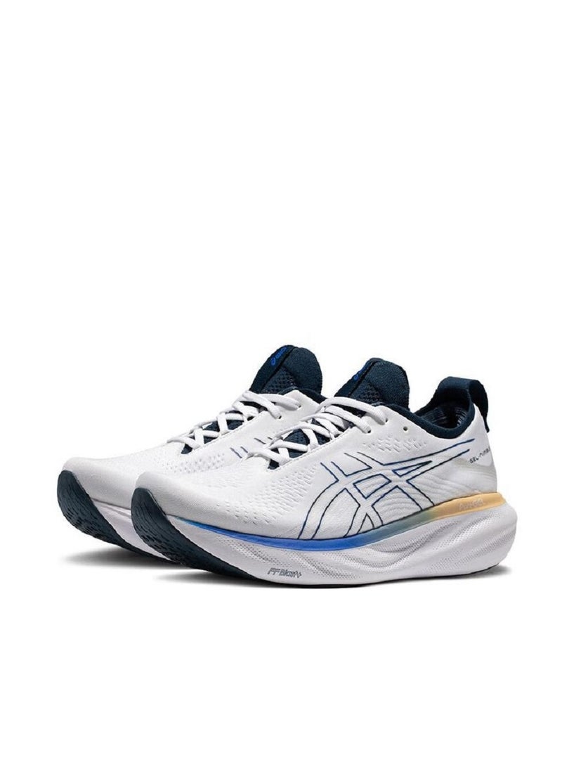 Men Gel-Nimbus 25 Outdoor Running Sneakers White/Blue