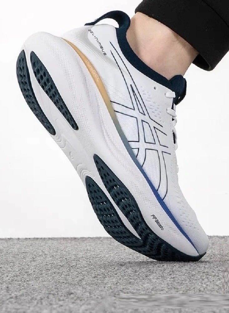 Men Gel-Nimbus 25 Outdoor Running Sneakers White/Blue