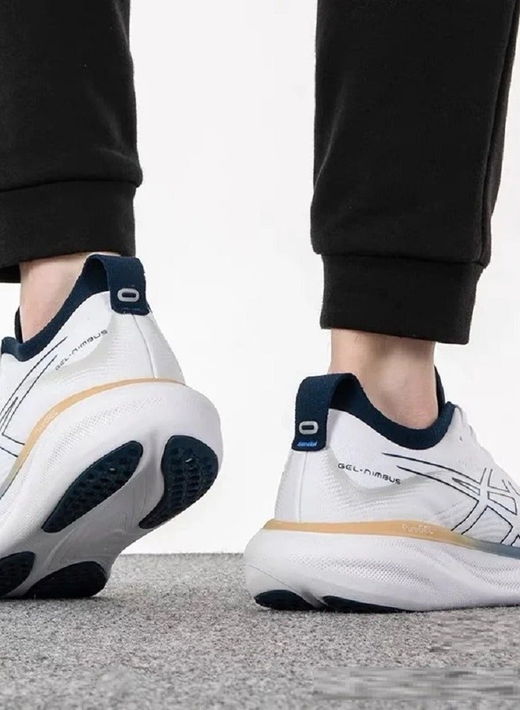 Men Gel-Nimbus 25 Outdoor Running Sneakers White/Blue