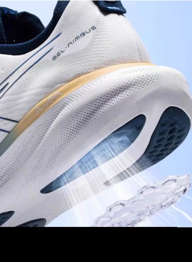 Men Gel-Nimbus 25 Outdoor Running Sneakers White/Blue